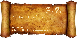 Pittel Izsák névjegykártya